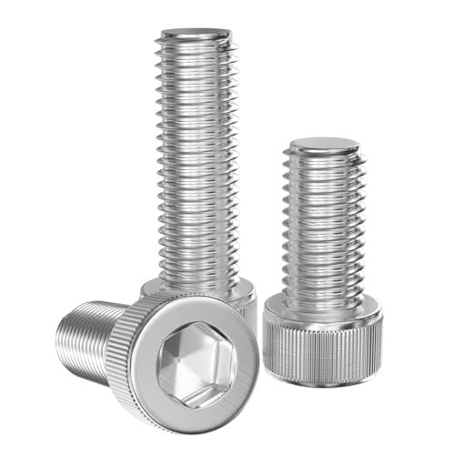 GUEEYUAW 30 Piezas Tornillos Cilíndricos M5 x 12 mm, 304 Acero Inoxidable DIN 912 A2 V2A Tornillos Hexagonales Interiores
