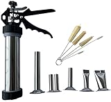 ZMCHNICY 9 Inch Stainless Steel Jerky Gun, Meat Injector, To Make Jerky Meat Squeeze Gun Beef Gun...