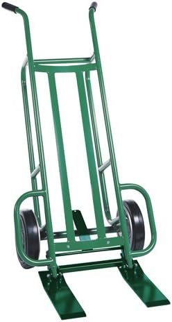 Valley Craft F84878A8 EZY-Tilt 14 Gauge Steel Pallet Truck with 2 Pneumatic Wheels and Brakes, 14-1/2" Width x 48" Height x 11" Depth