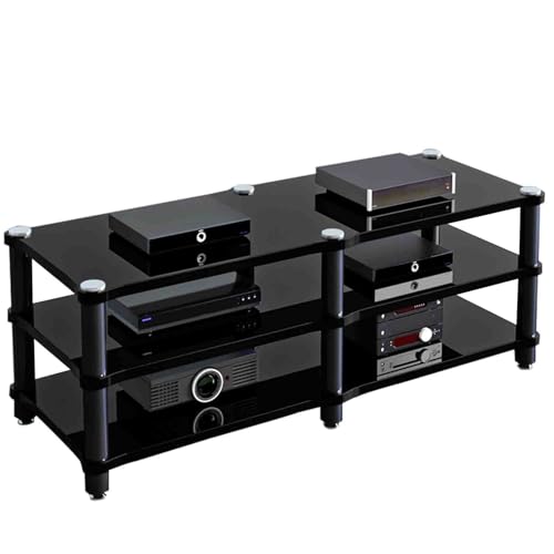 Cinema Audio Equipment Bracket Professional Amplifier Bracket Home Audio Bracket Luxurious and Beautiful Structure is Solid Do not Hurt The Equipment (Color : Black, Size : 120 * 48 * 54cm)