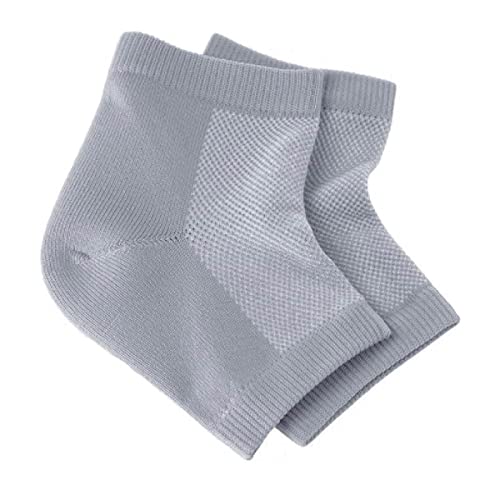 Natracure Vented Moisturizing Gel Heel Sleeves - (Skin Softening Footcare Treatment Socks For Cracked Heels, Dry Feet, Foot Calluses, Rough Heel Socks - (609-M-Ret) - Color: Gray - Size: Large #TOP6