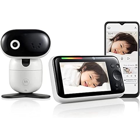 Motorola Nursery PIP1610 HD Wifi Video Baby Monitor with 5" HD 720p Parent Unit and Motorola Nursery 1080p App - Remote pan, tilt and Zoom - Two Way Talk - Secure and Private Cover