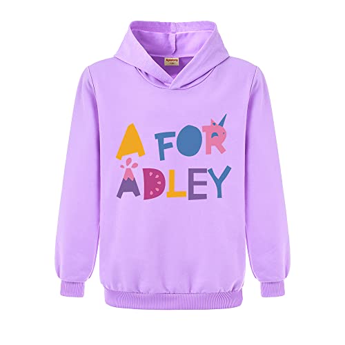 A for Adley Sweat à capuche tendance pour fille Couleur unie, violet, 11 ans Cover
