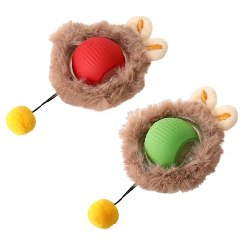 Tomedeks 2 Pezzi Palla Interattiva per Cani, Palla Interattiva Giochi per Gatti Cani, Palla Elettrica Interattiva con Rotolamento Automatico per Cani