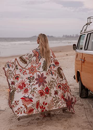 Peel Forest Floral Decke Vanlife Boho Decke Baumwollmaterial Weiches Lancia Trekking Yoga Sofa (50 "X60).......…… Cover