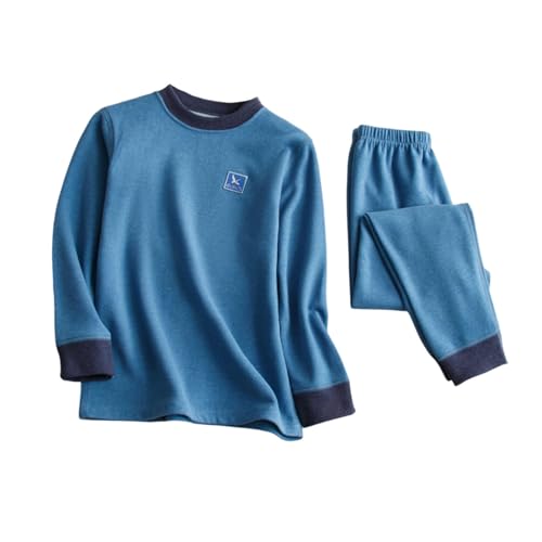 Girls 2 Piece Cotton Sets Warm Fleece Lined Long Sleeve Raglan Sweatshirt + Pants Fall Winter Oufits for Boys 3-16 Years