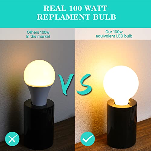 Amdtu G80/G25 Globe Led Light Bulbs 100 Watt Equivalent 1500 Lumens, 3000K Soft White Vintage Led Edison Bulb Non-Dimmable 13W, Porcelain Glass E26 Standard Base 100W Retro Led Bulb, 4 Pack #TOP2