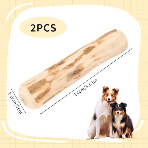 Kauknochen Hunde- Natürlicher Kaffeeholz, Holzknochen als Hundespielzeug für Welpen, 2er Pack Kauknochen Hund als Zahnpflege & Kauspielzeug, Hundezubehör für Welpen & kleine Hunde