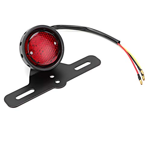 Feu arrière de moto universel en aluminium noir avec feu stop étanche