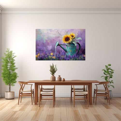 Décoration murale moderne : tableau en toile lavande et tournesol pour sublimer vos chambres - 2