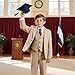 KLAYOVE Boys Retro Herringbone Tweed Suits for Kids Formal 3 Pieces Prom Suits Tuxedos Slim Fit Teens Fashion Suits Autumn Winter Daily Outfit Orange 7