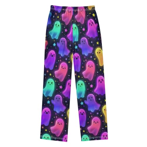Halloween Pajama Pants Colorful Ghost Stars Long Sleep Pants Lounge Bottoms2
