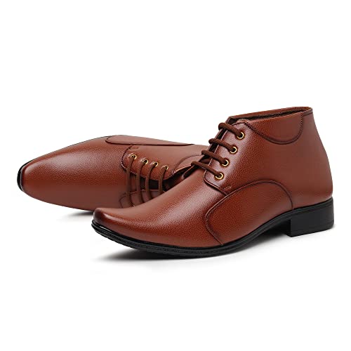 Image of Zixer Synthetic Leather Ankle Formal Shoes Men || Office Shoes for Men Stylish || Chukka Boots Men Long Shoes for Men Long Boots