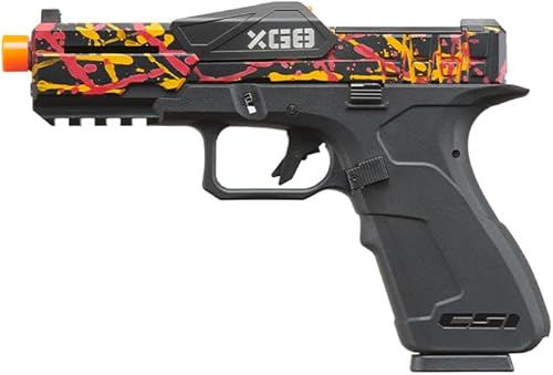 Poseidon CSI XG8 - Pistola de aire comprimido de aluminio con respaldo de gas, anodizada en color rojonaranjanegro