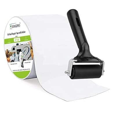 RVINGPRO RV Roof Tape with Roller, 6 Inch x 50 Feet RV Tape for Roof Repair, Waterproof & UV-Resistant RV Roof Sealant Tape for Camper, Trailer, Boat Sealing