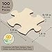 Puzzle Pieces - 100 Unfinished Wood Blanks, 1.9 x 1.6 in, Brown - Wooden Puzzle Pieces for Crafts & Painting - Bulk Art & Classroom Activity