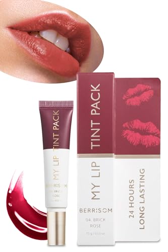 Berrisom Lip My Tint Pack - Long Lasting Lip Stain Marker, Waterproof Lipstick (04. Brick Rose, 0.50 Fl Oz)