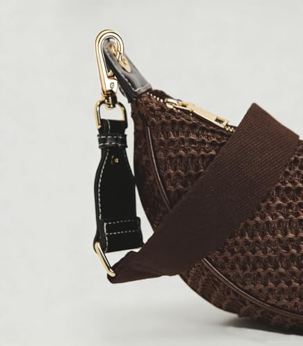 Image of Straw Crossbody Bags for Women Beach Woven Hobo Handbag Summer Chic Crescent Shoulder Purses with Adjustable Strap 2026