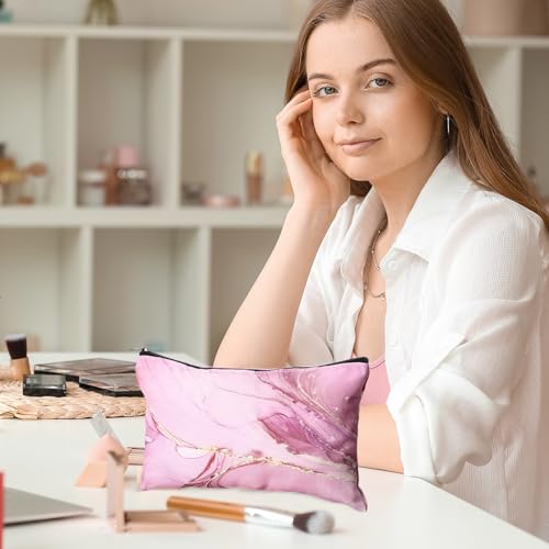 Hillban 36 Pcs Marble Makeup Bags Marble Gifts Cosmetic Bags for Women Travel Toiletry Pouch with Zipper Portable Organizer Pouch for Cosmetics Makeup Brushes, 12 Styles4