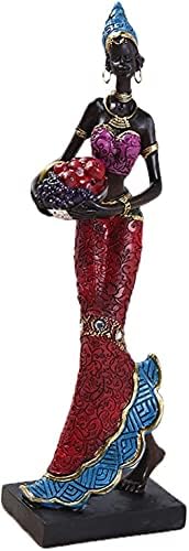 African Figures Female Figures Exotic Tribal Lady Statue Decorative Sculpture Statue Craft Doll for Home Ornament - Blue