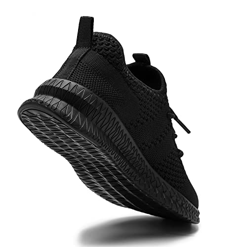 Egmpda Boy Shoes Athletic Running Fashion Sneakers Walking Breathable Kids Girls Fitness Cross-Training Tennis Lightweight Shoes(Toddler/Little Kid/Big Kid) A Black thumb #1