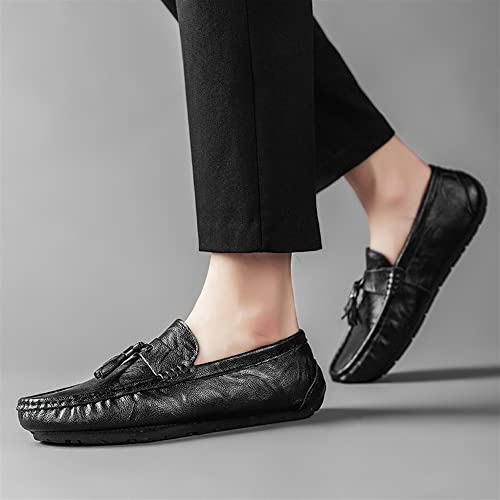 2023 New Sapatos Fumar Mocassim Mocassins Borla Couro Leve Flexível Antiderrapante Resistente Salto