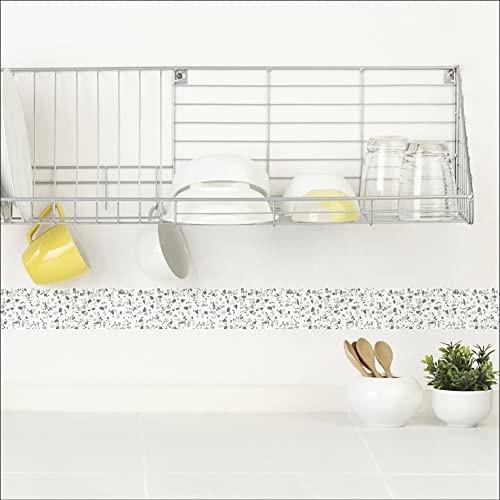 Image of 260014 3 Self-Adhesive Wall Borders Terrazzo Gris - (5 x 60 cm), Grey (180 x 5 cm)