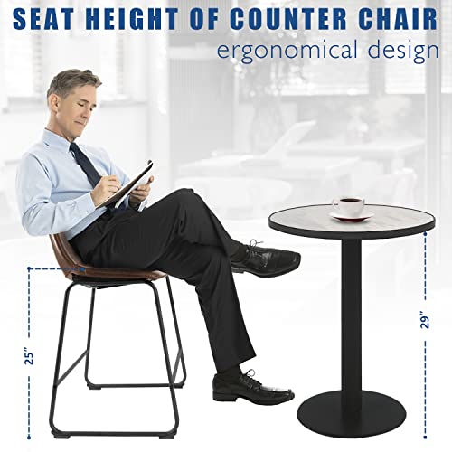 image for Rfiver Pu Faux Leather Counter Chairs Set of 2, Counter Stool with Bac