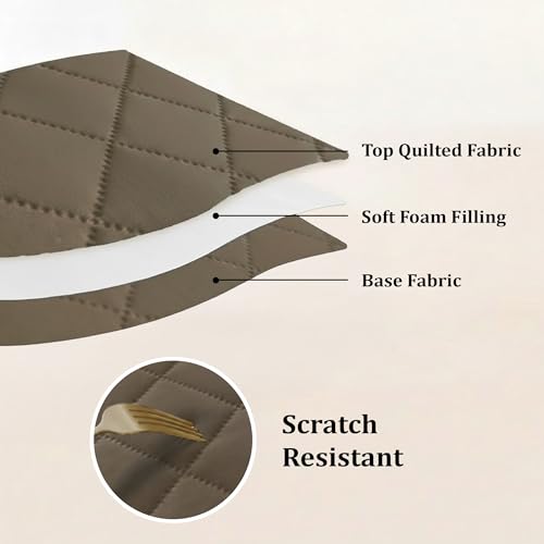 Image of 3 Seater Quilted Sofa Mat Cover | Elegant Brown Sofa Protector for Living Room | Soft, Washable | Perfect for Enhancing Living Room Interiors