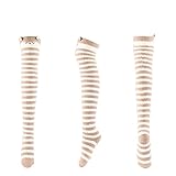 Kniestrümpfe Overknee Strümpfe Flauschige Warme Dicke Damen Socken Thigh High Socks Lange Stricksocken Wintersocken Knee Stockings Knee High Beinwärmer Schenkel Socken für Mädchen Damen,Khaki Fuchs