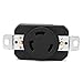 NEMA L6-30R 30 Amp 250 Volt Lock Female Wall Outlet Receptacle US 3 Wire Industrial Grade Grounding Flush Mounting Power Generator Receptacle, Black