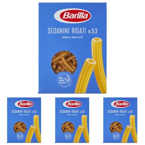 Barilla Pasta Sedanini Rigati di Grano Duro, 500g (Confezione da 4)