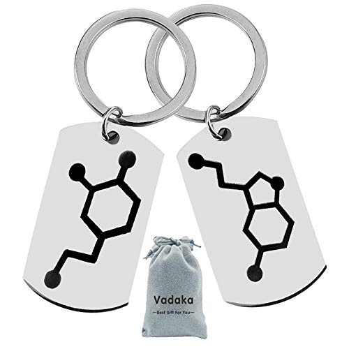 Couple Gift Keychain for Girlfriend Boyfriend Science Keyring Serotonin and Dopamine Chemical Keychain Couple Jewellery Valentine s Day Anniversary Birthday Gift for Husband Wife Funny Couple Keyring
