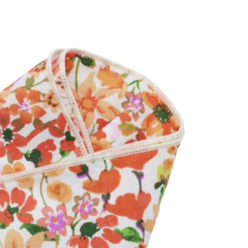 Image of Floral Pocket Squares for Men with Holder Printed Flower Mens Handkerchief Cotton Suit Pocket Hanky for Wedding