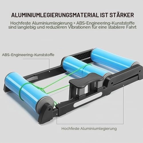 Faltbarer Fahrradtrainer – Bike Roller Exercise Fitness Maschine für MTB und Rennrad, Widerstandstrainingsstation für Heimtraining