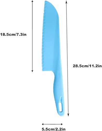 Miniatura 6 de Cuchillo de plástico para verduras, cortador de pizza de borde dentado de 11 pulgadas con mango antideslizante para cocina, pizzas, pasteles, pan,