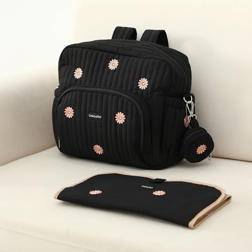 Image of GOBABYMART Diaper Bag Backpack with Changing Pad - Travel Baby Bag, Insulated Bottle Pockets, Stroller Straps