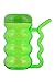 Arrow Home Products Sip-A-Mug, 14oz, 3 Pack - Neon Pink, Blue & Green - Translucent Plastic Bottle with Built-In Straw Handle