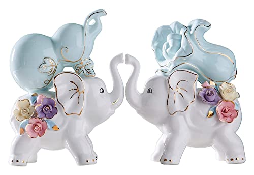 Ornement éléphant en céramique : sculpture artisanale pour entrée de maison