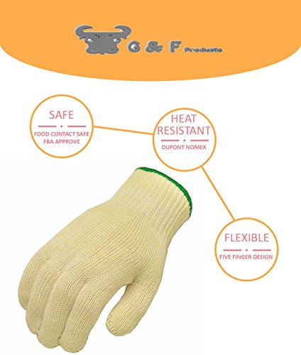 G & F 1689L Dupont Nomex® & Kevlar® Heat Resistant Oven Gloves, For Bbq, Fireplace,And Grilling. Commercial Grade, Large, Sold By 1 Piece #TOP2