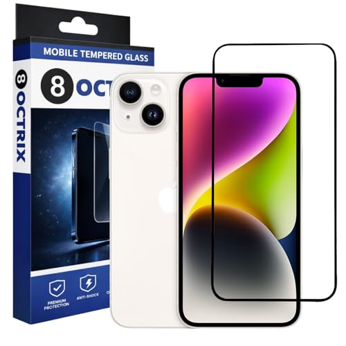 Image of Military-Grade Tempered Glass Screen Protector Compatible for iPhone 16e / iPhone 13 / iPhone 14 / iPhone 13 Pro with Edge to Edge Coverage - Case Friendly with Installation Kit