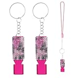 Biiange 2 Pack Bling Rose Red Whistle, Whistle for Coaches with Lanyard, Coaches Referee Sports Whistles, Loud Metal Sports for Coachess, Referees, and Hikers (Rose red)