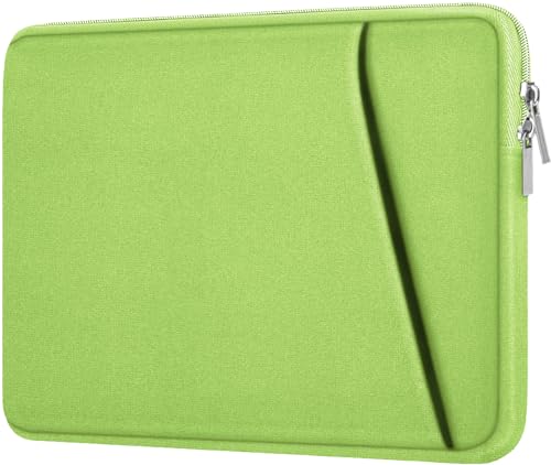 Image of Laptop Sleeve, Shockproof Protective Computer Case, Handbags Portable Laptop Bag for 15.6 inch HP Dell Asus Lenovo Notebook Computer with Front Pocket, Light Green
