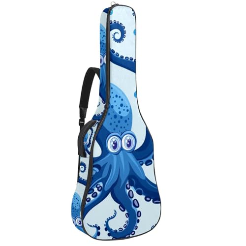 Housse pour guitare acoustique Octopus avec bandoulière réglable bleu