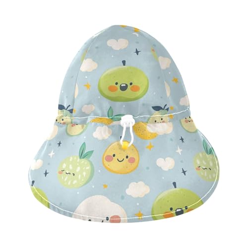 Cartoon Cute Fruits Cloud Blue Toddler Baby Beach Hat Boys Water Hats Baby Girls' UPF 50+ Neck Flap Traveling Camping3
