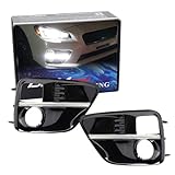 iJDMTOY Switchback LED Daytime Running Lights Compatible with 2015-2017 Subaru WRX/STi w/JDM Style Piano Black Finish Fog Lamp Bezels, Xenon White DRL & Amber Yellow LED Turn Signals