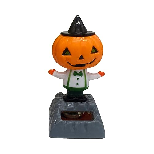 Solar Dancing Pumpkin Doll, Spooky Figurine for Halloween Car Dashboard Decoration, Solar Powered Dancing Figure for Party Ambiance (B-Pumpkin)