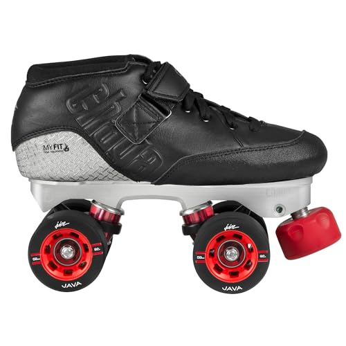 Chaya Rollschuhe Onyx - Roller Skates für Damen und Herren im Retro-Look für Roller-Disco - Roll-Schuhe in Schwarz/Silber