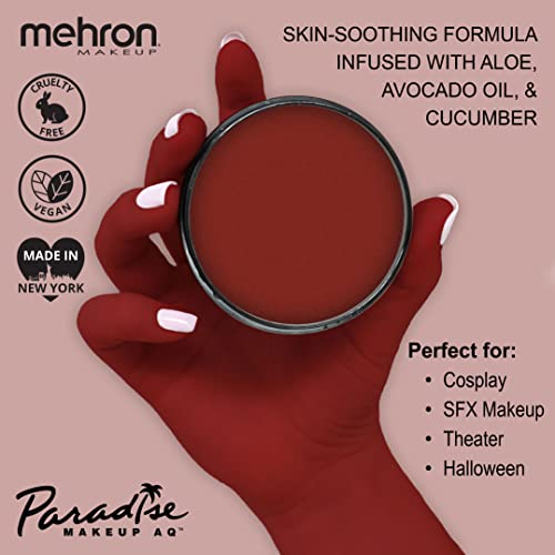 Mehron Makeup Paradise Makeup AQ Pro Size | Stage & Screen, Face & Body Painting, Special FX, Beauty, Cosplay, and Halloween | Water Activated Face Paint & Body Paint 1.4 oz (40 g) (Red) - Image 3