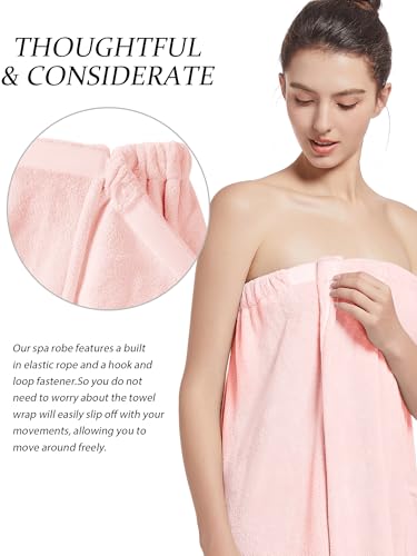 Image of Women'S Soft Wrap Towel Full Length,Bath Robe After Shower Female Plush Long,Spa Bathrobes Lightweight With Pockets